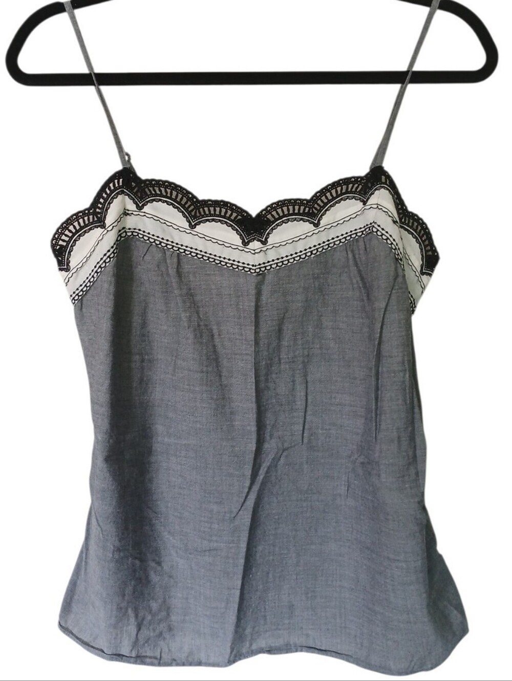 Old Navy y2k Gray Lace-Trim Cami Blouse Size Small